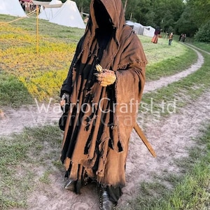 Fantasy Ring Wraith Costume Nazgul Full Costume/Grim Reaper Long Cape Ring Wraith Costume Perfect Halloween Costumes