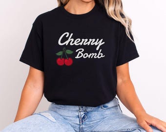 Cotton Women's T-Shirt, Trendy shirt, Cute T-shirt Gift, Cherries, Unisex Heavy Cotton Tee, Summer Fashion, Casual Top