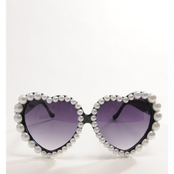 SALE- Heart Shaped Pearl Embellished LOLITA Sunglasses