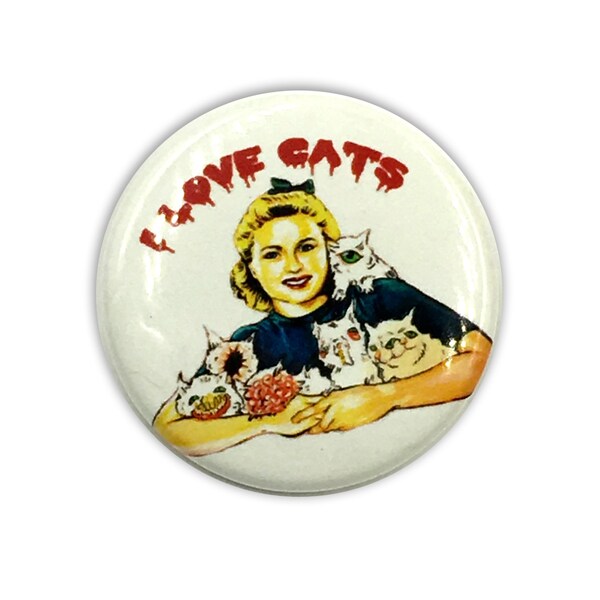 I LOVE CATS Glow Pinback Button