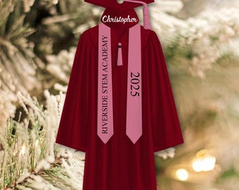 Gepersonaliseerde afstuderen ornament, 2025 college afstuderen ornament, school afstuderen ornament cadeau, middelbare school afstuderen cadeau, afstudeercadeau