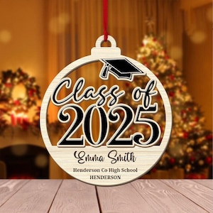 Personalized Class Of 2025 Ornament, High School Graduation Ornament, Custom Graduation Ornament, High School Grad Gift, Graduation Gifts