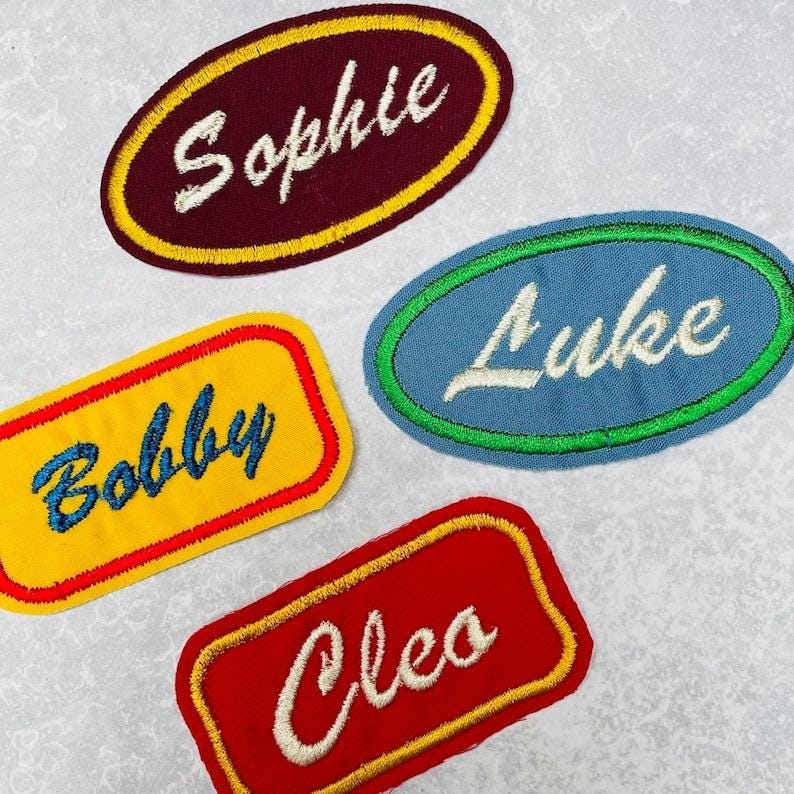 Custom Embroidered Name Patch, Vintage Style Name Patch, Personalised ...