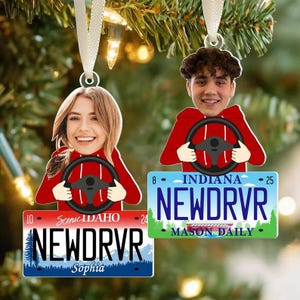Gepersonaliseerd ornament nieuwe bestuurder 2024, ornament rijbewijs, cadeau voor nieuwe bestuurder, ornament, kerstornament chauffeursvergunning