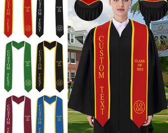 Aangepaste afstudeersjerp, gepersonaliseerde afstudeerstola, naam universiteit/jouw naam/je LOGO op stal, aangepaste tekststola, afstudeersjerp
