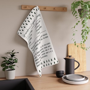 Gepersonaliseerd recept theedoek, cadeau familierecept, oma recept gepersonaliseerd, oma recept handdoek, cadeau oma, gepersonaliseerd recept cadeau
