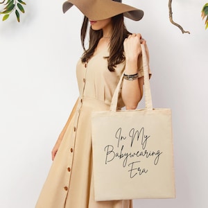 Bolsa Tote "Na Minha Era de Carregamento de Bebês", Carregamento de Bebês, Sling de Argola, Mamãe que Carrega Bebês, Presente para Novas Mamães, Canguru para Bebês, Arte em Carregamento de Bebês, Consultoria em Carregamento de Bebês