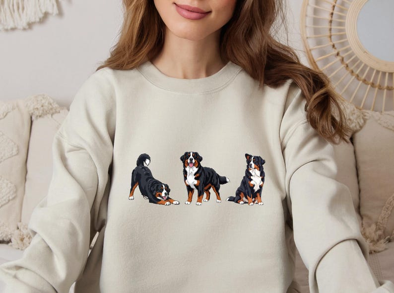 Berner sennenhund tröja storlek S-5XL, Berner sennenhund tröja gåva, husdjursminne, hundutställningspris t-shirt, valpars första jul bild 6