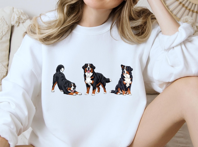 Berner sennenhund tröja storlek S-5XL, Berner sennenhund tröja gåva, husdjursminne, hundutställningspris t-shirt, valpars första jul bild 10