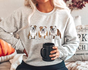 Sweat-shirt bouledogue anglais taille S-5XL, cadeau pull pull bouledogue, t-shirt de Noël chiot, souvenir commémoratif de chien, fête des mères, vacances