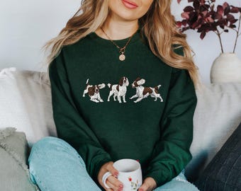 English Springer Spaniel White Ear Sweatshirt Size S-5XL, Spaniel Sweater Pullover Gift, Springer Christmas Tee Shirt, Dog Memorial Keepsake