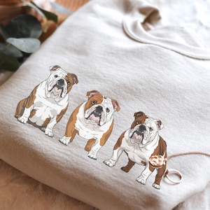 English Bulldog Sweatshirt Size S-5XL, Sweater Pullover Gift, Bulldog Pup Christmas Tee Shirt, Dog Memorial Keepsake, Mothers Day, Holiday image 1