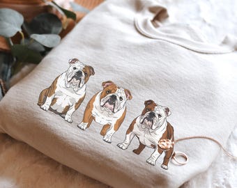 Sweat-shirt bouledogue anglais taille S-5XL, cadeau pull, t-shirt de Noël chiot bouledogue, souvenir commémoratif de chien, fête des mères, vacances