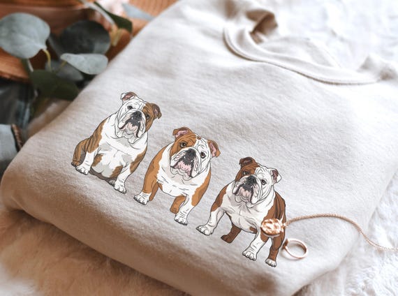 English Bulldog Sweatshirt Size S-5XL, Sweater Pullover Gift, Bulldog Pup Christmas Tee Shirt, Dog Memorial Keepsake, Mothers Day, Holiday