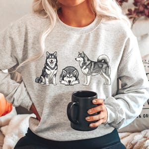 Sudadera con Malamute de Alaska (tallas S-5XL), suéter para perro de trineo, regalo para papá, camiseta navideña con Malamute, recuerdo para cachorros, primera Navidad