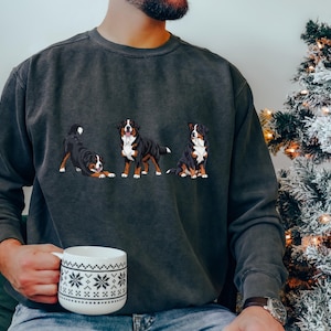 Berner sennenhund tröja storlek S-5XL, Berner sennenhund tröja gåva, husdjursminne, hundutställningspris t-shirt, valpars första jul bild 3
