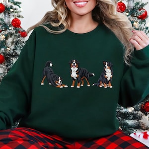 Berner sennenhund tröja storlek S-5XL, Berner sennenhund tröja gåva, husdjursminne, hundutställningspris t-shirt, valpars första jul bild 5