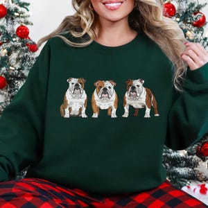 English Bulldog Sweatshirt Size S-5XL, Sweater Pullover Gift, Bulldog Pup Christmas Tee Shirt, Dog Memorial Keepsake, Mothers Day, Holiday image 6