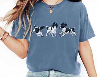 Black English Springer Spaniel Tee Shirt Size S-4XL, Spaniel Sweater Pullover Gift Christmas Tee Shirt, Dog Memorial Keepsake Mothers Day