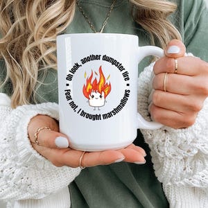 Dumpster Fire Work, Coworker Mug, Marshmallow Mug, Coworker Farewell, Coworker Holiday Gift, Accountant Gift, Boss Mug, Coworker Bday Gift