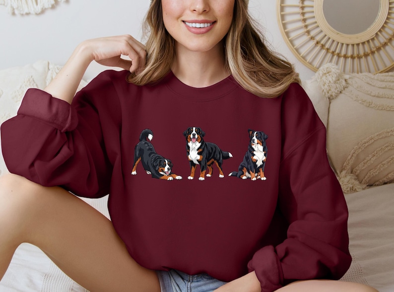 Berner sennenhund tröja storlek S-5XL, Berner sennenhund tröja gåva, husdjursminne, hundutställningspris t-shirt, valpars första jul bild 8