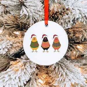 Christmas Chicken Ornament, Chicken Ornament, Farmer Gift, 4H Leader, 4H Buyer Gift, Santa Chicken, Coworker, White Elephant, Secret Santa