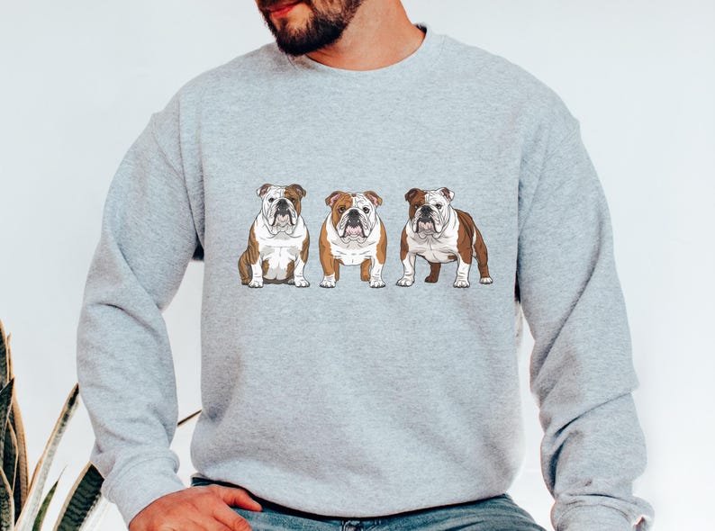 English Bulldog Sweatshirt Size S-5XL, Sweater Pullover Gift, Bulldog Pup Christmas Tee Shirt, Dog Memorial Keepsake, Mothers Day, Holiday image 8