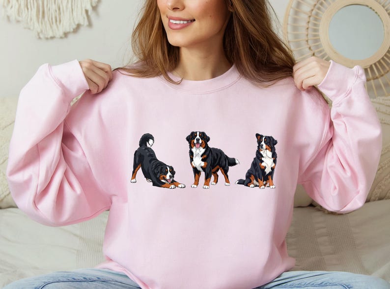 Berner sennenhund tröja storlek S-5XL, Berner sennenhund tröja gåva, husdjursminne, hundutställningspris t-shirt, valpars första jul bild 11