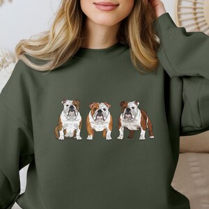 English Bulldog Sweatshirt Size S-5XL, Sweater Pullover Gift, Bulldog Pup Christmas Tee Shirt, Dog Memorial Keepsake, Mothers Day, Holiday image 3