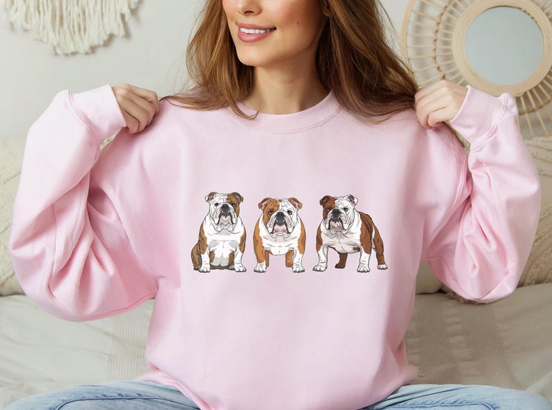 English Bulldog Sweatshirt Size S-5XL, Sweater Pullover Gift, Bulldog Pup Christmas Tee Shirt, Dog Memorial Keepsake, Mothers Day, Holiday image 9