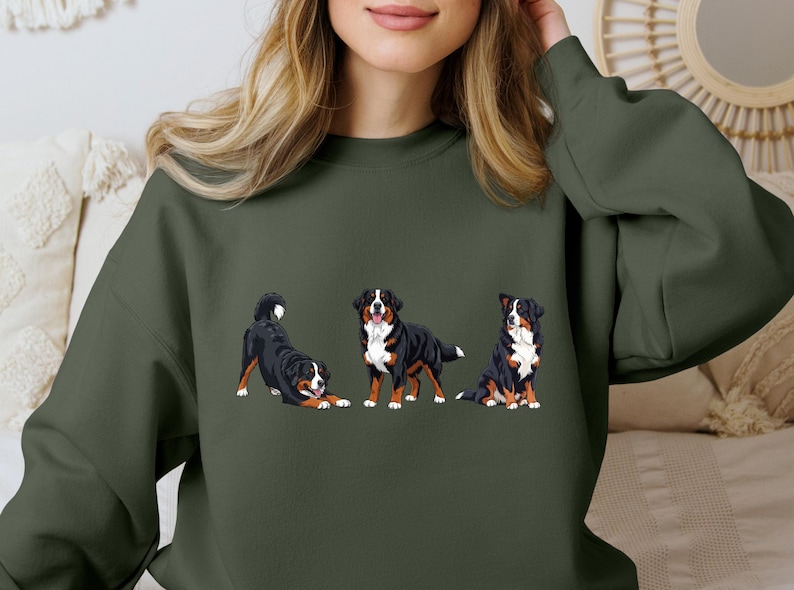 Berner sennenhund tröja storlek S-5XL, Berner sennenhund tröja gåva, husdjursminne, hundutställningspris t-shirt, valpars första jul bild 4
