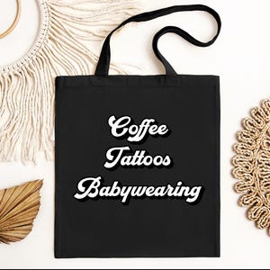 Coffee Tattoos Bolsa para carregar bebê, carregar bebê, tipoia de argola, mamãe que carrega bebê, presente para nova mamãe, canguru, arte para carregar bebê, bolsa para fraldas