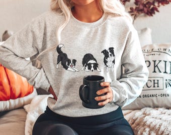 Felpa con stampa Border Collie, taglia S-5XL, regalo maglione con stampa Border Collie, maglietta natalizia con stampa Collie, ricordo del cane da ranch, festa del papà per gli amanti dei cani