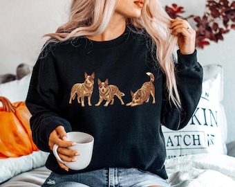 Red Heeler Sweatshirt Size S-5XL, Blue Heeler Pullover, Heeler Shirt, Australian Cattle Dog Sweater Gift, Dog Memorial, Heeler Christmas