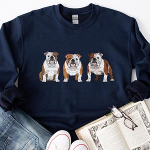 English Bulldog Sweatshirt Size S-5XL, Sweater Pullover Gift, Bulldog Pup Christmas Tee Shirt, Dog Memorial Keepsake, Mothers Day, Holiday image 12