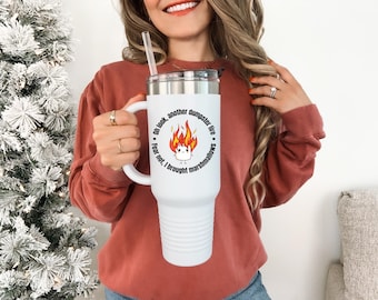Vaso de 40 oz con efecto de incendio en el contenedor, regalo de despedida para compañeros de trabajo, regalo de Navidad para compañeros de trabajo, regalo de vaso, regalo de cumpleaños para compañeros de trabajo, regalo para contador.
