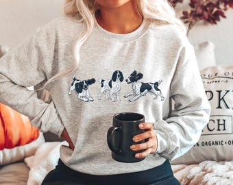 Black English Springer Spaniel Sweatshirt Size S-5XL, Spaniel Sweater Pullover Gift, Springer Spaniel Christmas Shirt, Dog Memorial Keepsake