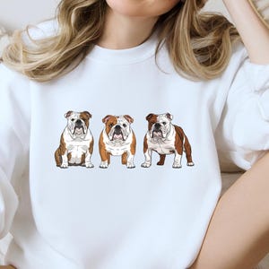 English Bulldog Sweatshirt Size S-5XL, Sweater Pullover Gift, Bulldog Pup Christmas Tee Shirt, Dog Memorial Keepsake, Mothers Day, Holiday image 7