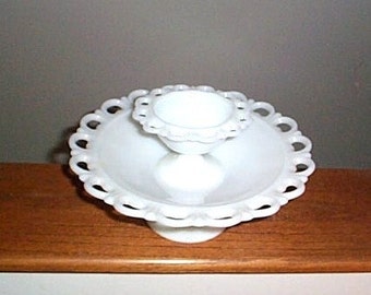 Vintage Milk Glass Serving Bowls Large and Small