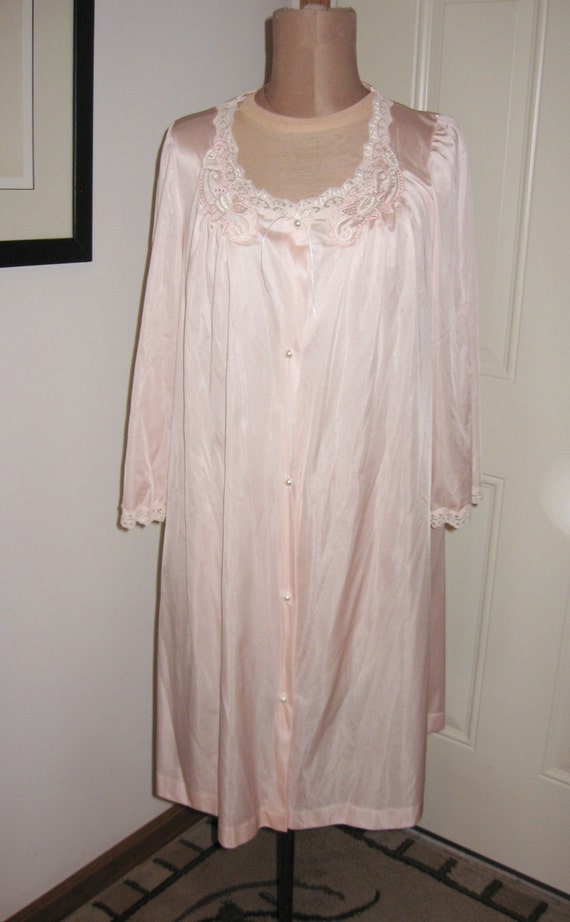 Vintage Night Gown Robe Pink Small by Lorriane - image 1