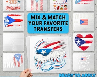 Puerto Rico DTF Transfer, Puerto Rican Pride Heat Transfer, Boricua Ready To Press Transfer, Puerto Rico Flag DTF Print