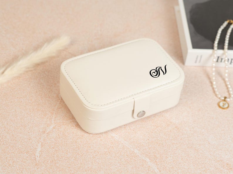 Dainty Initial Jewelry Box, Cute Letter Jewelry Case, Personalized ...