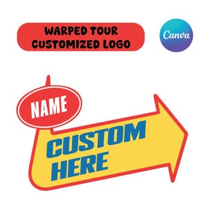 Spersonalizowane logo Warped Tour: Szablon Canva na imprezę o tematyce rockowej (do pobrania w wersji cyfrowej)