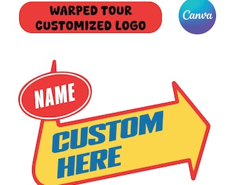 Warped Tour Customized Logo: Rock Theme Party Canva Template (Digital Download)