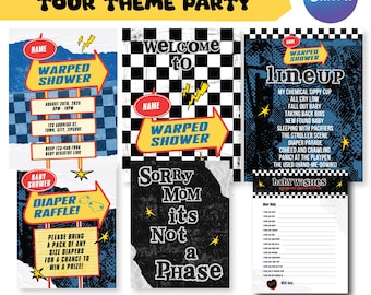 Warped Tour Babyparty Einladung: Rock Band Thema (Digitaler Download)