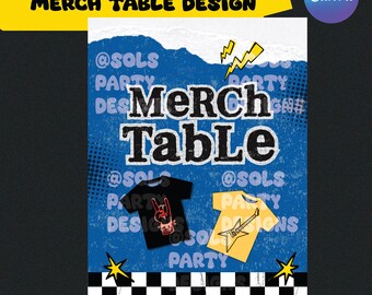 Warped Tour Merch Table Design: Blauer Hintergrund (Digitaler Download)