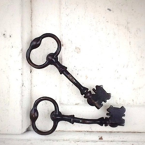 Key Drawer Handles, Door Pulls, Cabinet Knobs, Supplies and Hardware, Vintage Style, Key Decor, Salvage