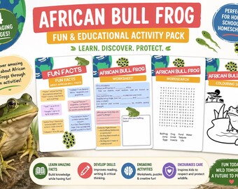 African Bullfrog Activity Pack | Amphibian Worksheets & Fact File | Home Education Science | Ages 6-11