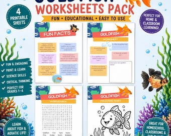Goldfish Activity Pack | Pet Care, Science Worksheets (Printable PDF)