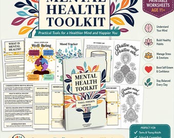 Mental Health Toolkit for Kids, Teens, Wellbeing Activities (PDF Download)